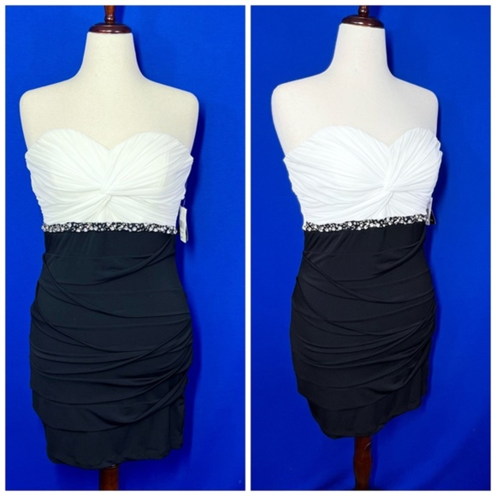 👗NWT🤩|•CITY TRIANGLES•| Sexy Bodycon Strapless Dress Size XL